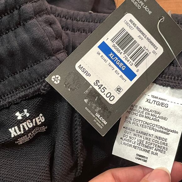 Under Armour Men's 6" Rival Terry Shorts black XL - Picture 7 of 7